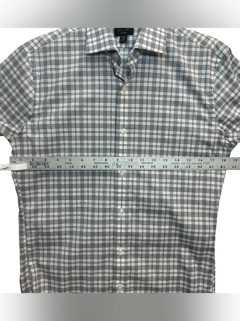 J.Crew Ludlow Slim Fit Men’s 14.5 32 Plaid Stretch Cotton Dress Shirt